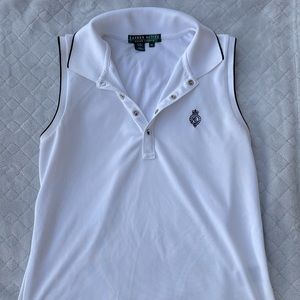 Ralph Lauren Activewear Collared White Tennis Shirt